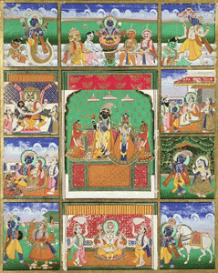Incarnations of Vishnu, one of which is Buddha