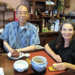 Carol and Michael Fung drink tea